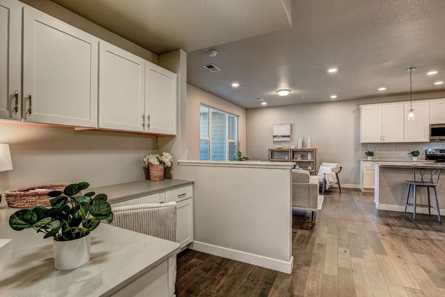 Representative furnished interior of a home built from the The Cascade by Landmark Homes in The Lakes at Centerra, Loveland (Image 16). Representative furnished interior of a home built from the The Cascade by Landmark Homes in The Lakes at Centerra, Loveland (Image 16).