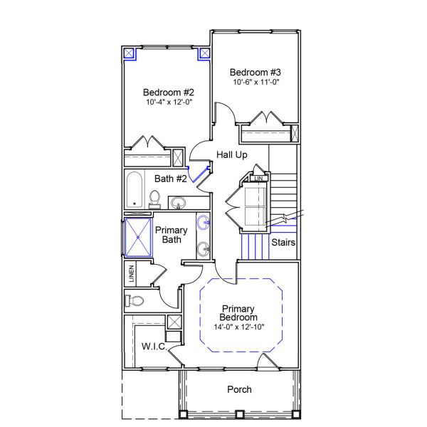 2D floor plan layout of this home in Georgias Landing, Raleigh, NC (Image 5).