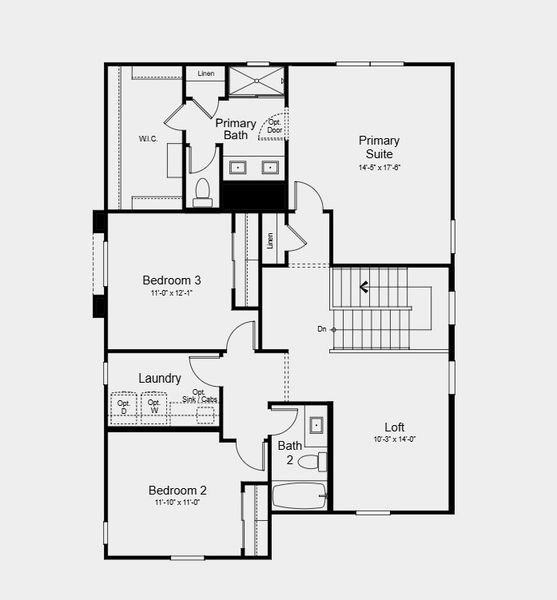 2D floor plan layout for the Stanford by Taylor Morrison in Artisan at Asante Vista Collection, Surprise, AZ (Image 4). 2D floor plan layout for the Stanford by Taylor Morrison in Artisan at Asante Vista Collection, Surprise, AZ (Image 4).