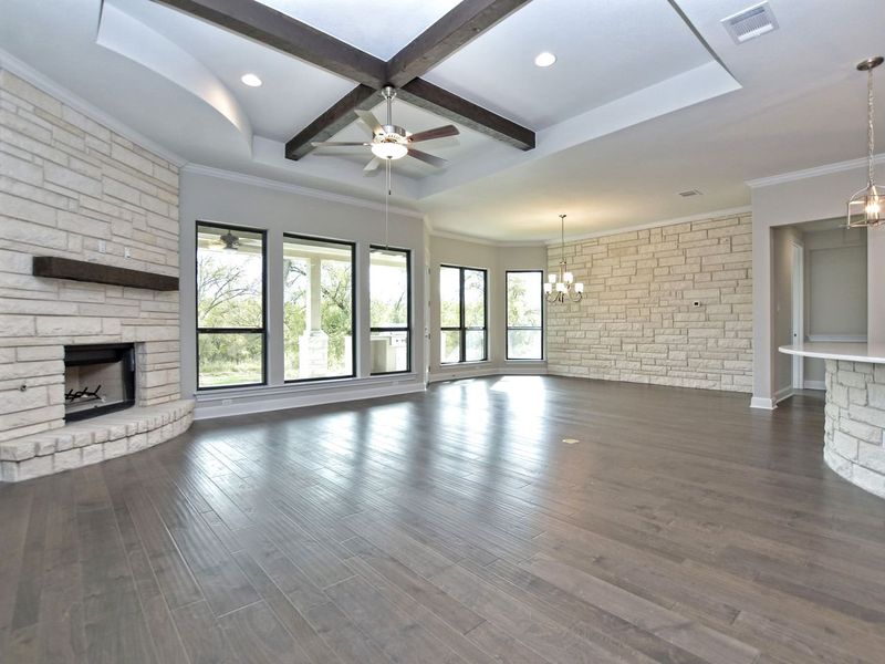 Representative unfurnished interior of a home built from the Madera II by Giddens Homes in Scofield Farms Estates, Georgetown (Image 307).