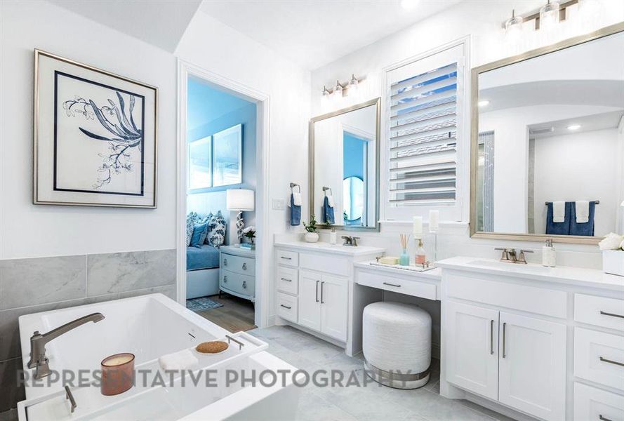 Furnished interior view inside a new home in Star Trail, Prosper (Image 17).