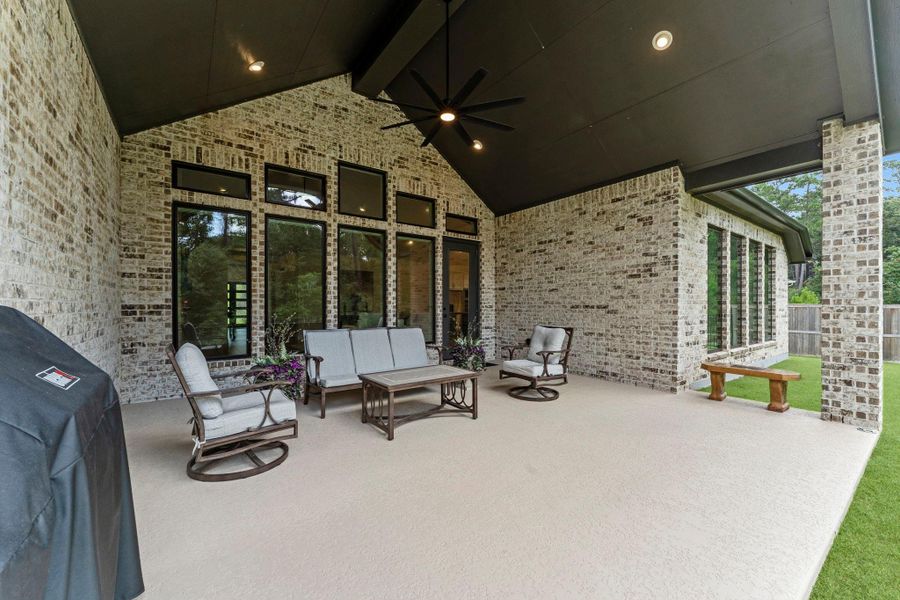 Exterior details and patio area of a home in Audubon Park 70', Magnolia (Image 3). Exterior details and patio area of a home in Audubon Park 70', Magnolia (Image 3).