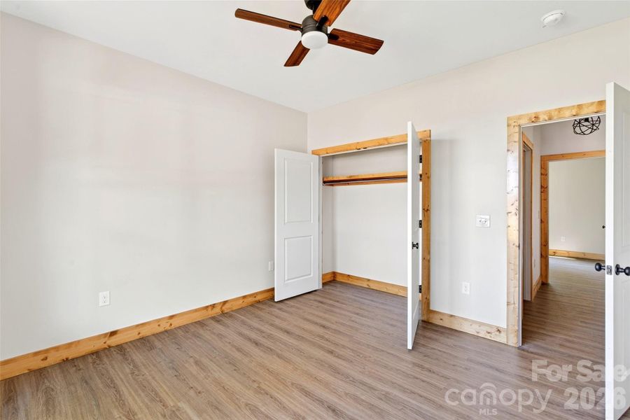Sturdy wooden closet shelves in all the closets Sturdy wooden closet shelves in all the closets