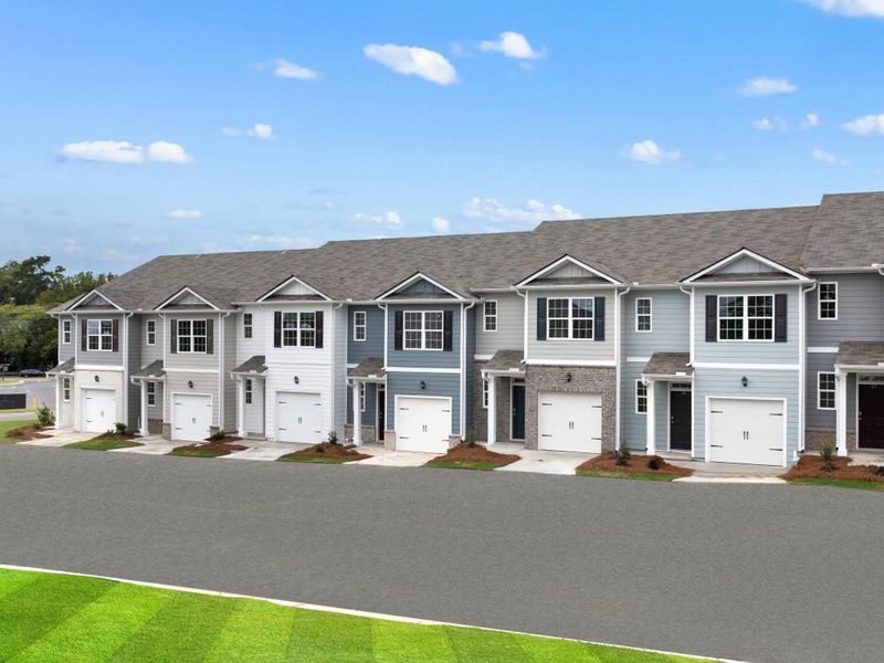 Front exterior of a new home in Shorter Village, Rome, GA, highlighting curb appeal (Image 22).