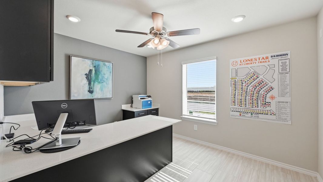 Furnished interior view inside a new home in Lonestar at Liberty Trails, Fort Worth (Image 24). Furnished interior view inside a new home in Lonestar at Liberty Trails, Fort Worth (Image 24).