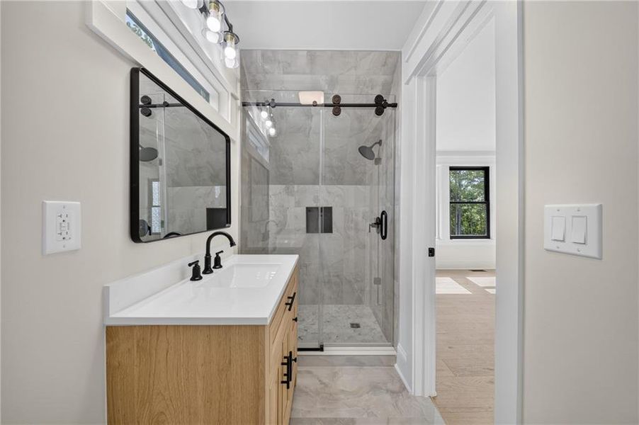 Furnished interior view inside a new home in , Monroe (Image 45).