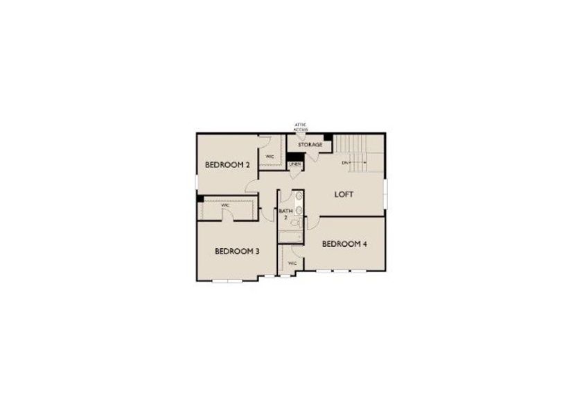 2D floor plan layout of this home in Ascent at Arbor Ridge, La Vergne, TN (Image 6).