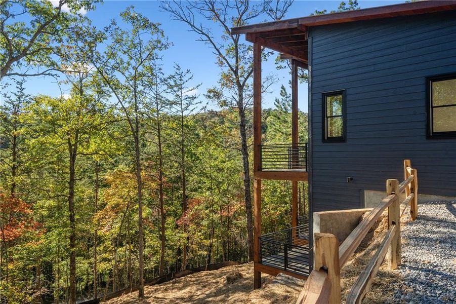 Exterior details and patio area of a home in , Mineral Bluff (Image 26).