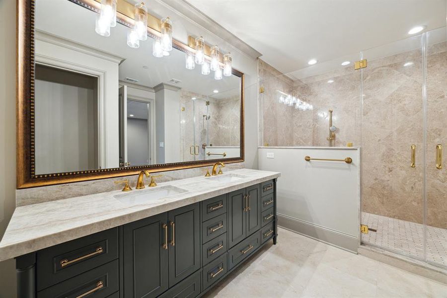 Every bathroom in this home is pure perfection, showcasing countless hand-selected details that elevate each space to a new level of luxury