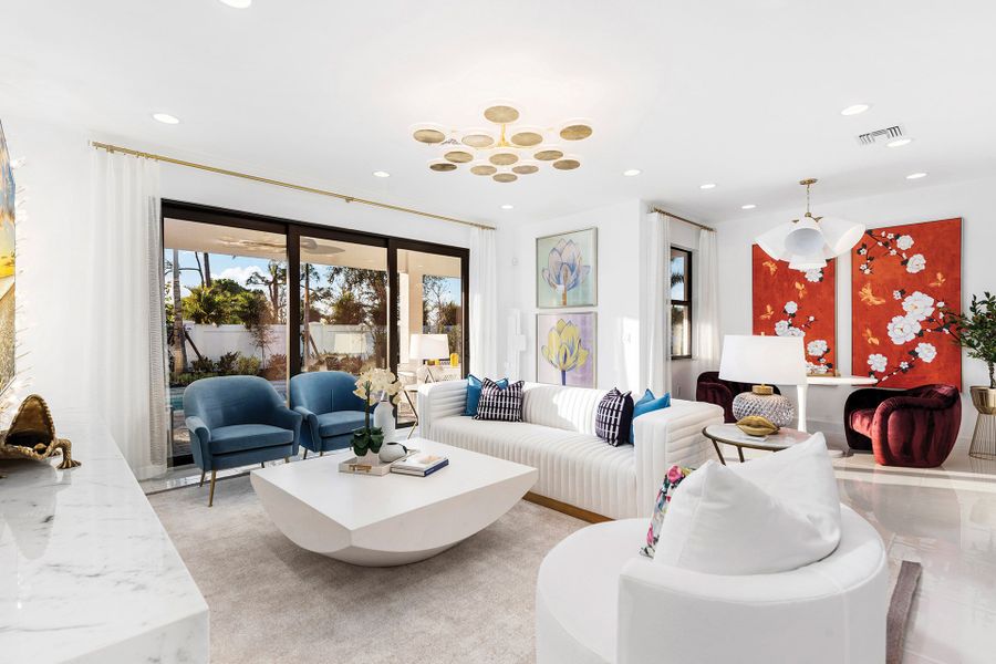Representative furnished interior of a home built from the Antigua by GL Homes in Valencia Harbor (55+), Fort Myers (Image 9).