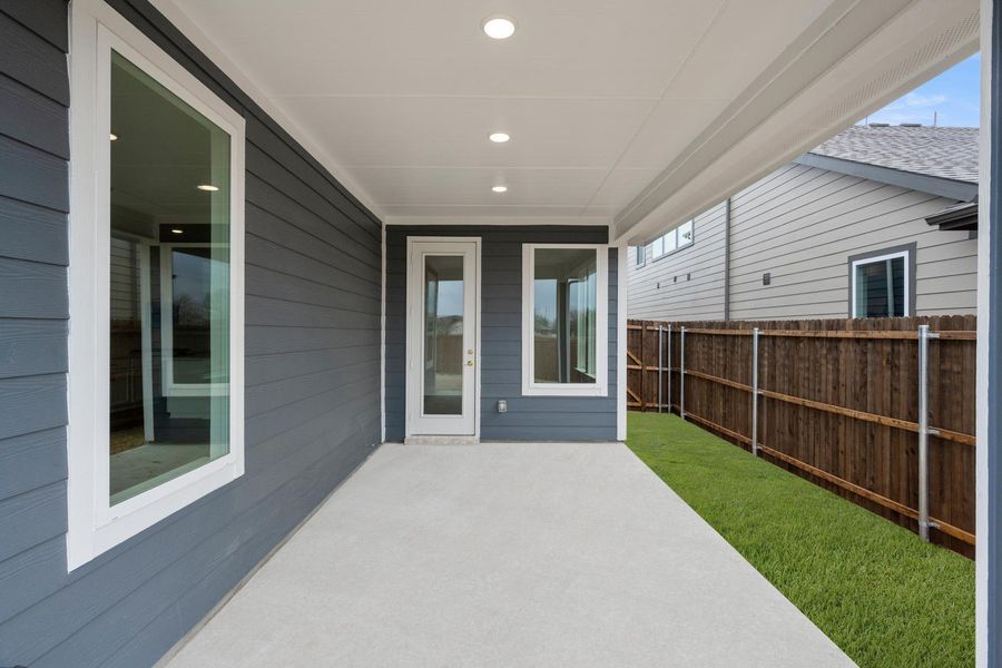 Exterior details and patio area of a home in The Meadows, Denton (Image 4). Exterior details and patio area of a home in The Meadows, Denton (Image 4).