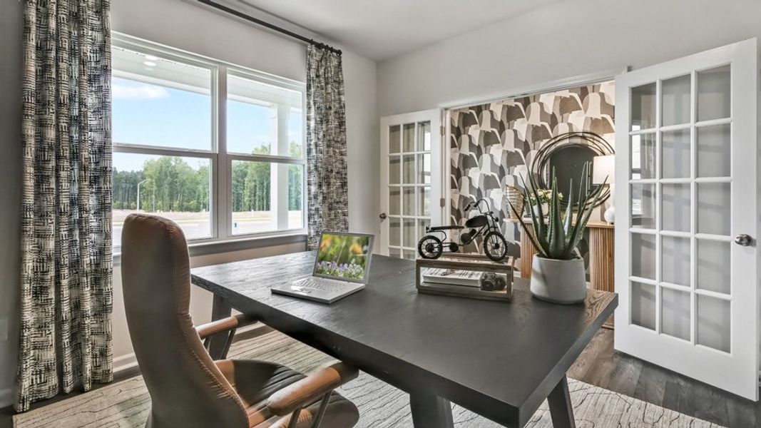 Representative furnished interior of a home built from the HAYDEN by D.R. Horton in Bexford, Willow Spring (Image 8).