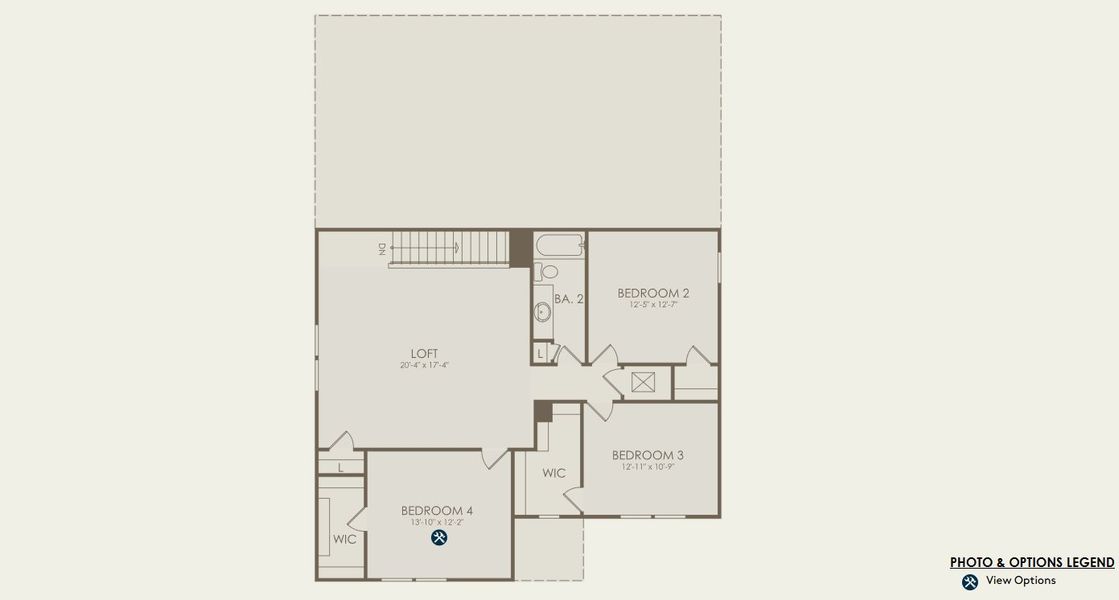 2D floor plan layout for the Whitestone by Pulte Homes in Seminole Palms, Palm Coast, FL (Image 5).