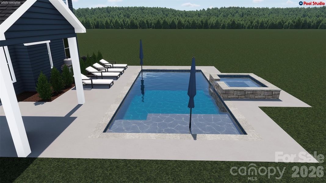 Rendering of potential pool on homesite 89