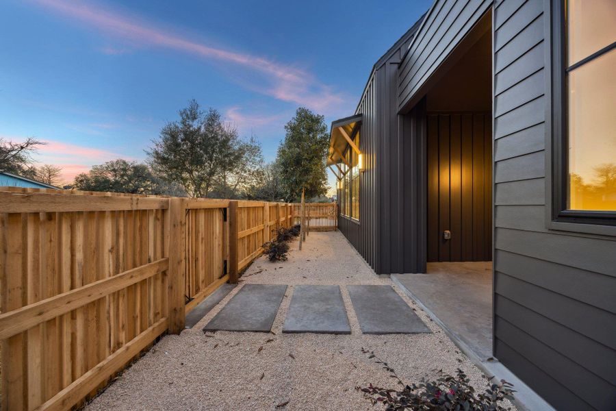 Exterior details and patio area of a home in , Austin (Image 21).