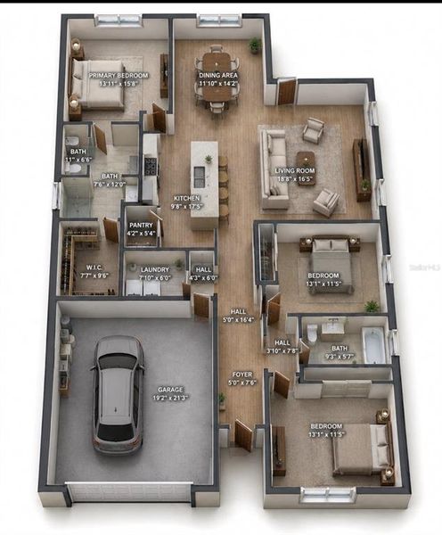 2D floor plan layout of this home in , Plant City, FL (Image 6). 2D floor plan layout of this home in , Plant City, FL (Image 6).