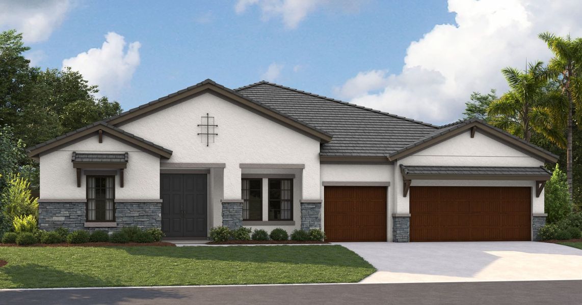 Representative exterior photo of a completed home built from the Cedar Key I by Homes by WestBay in Oakfield, Parrish, FL (Image 2).