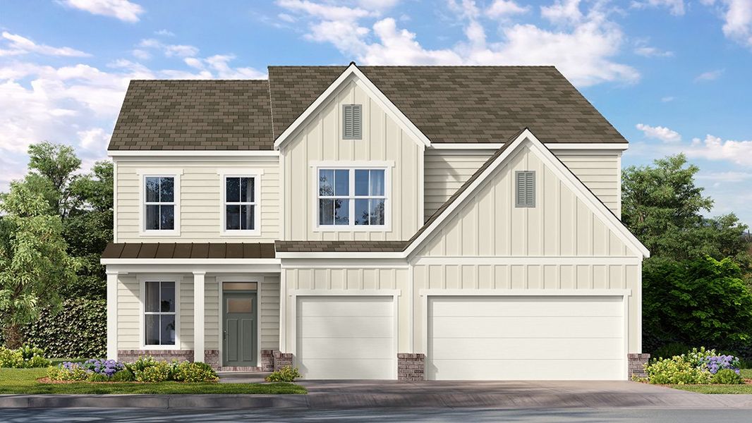 Representative exterior photo of a completed home built from the WESTERLY by D.R. Horton in Hamptons at Riverwood East, Dallas, GA (Image 17).