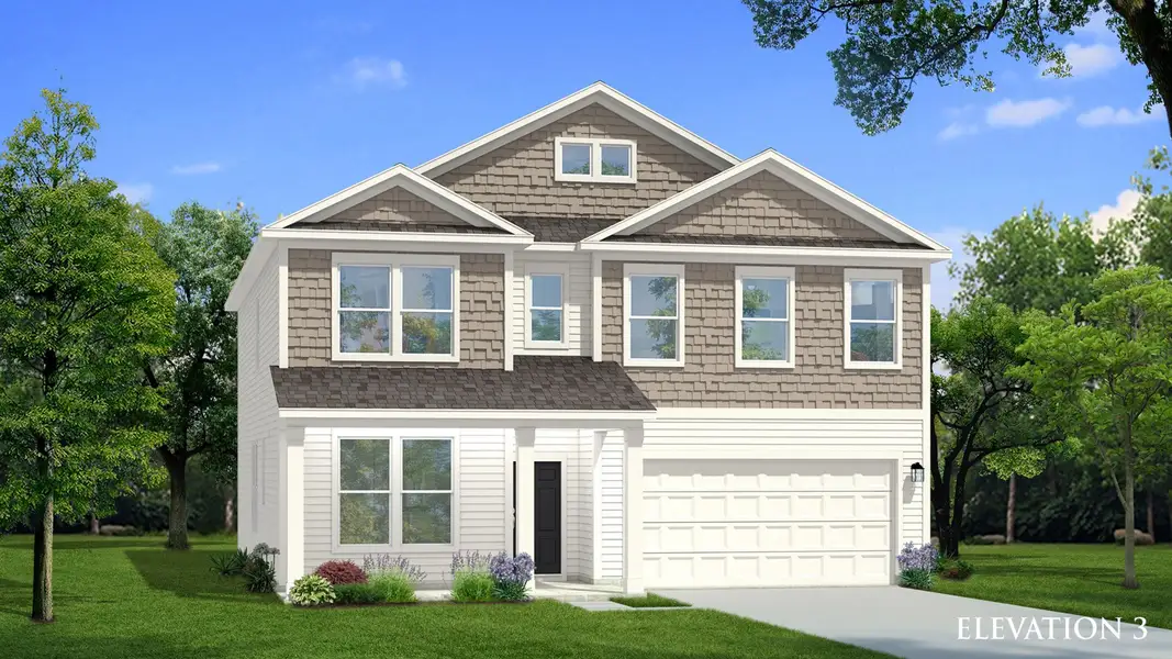 Front exterior of a new home in Station Pointe, Angier, NC, highlighting curb appeal (Image 1). Front exterior of a new home in Station Pointe, Angier, NC, highlighting curb appeal (Image 1).