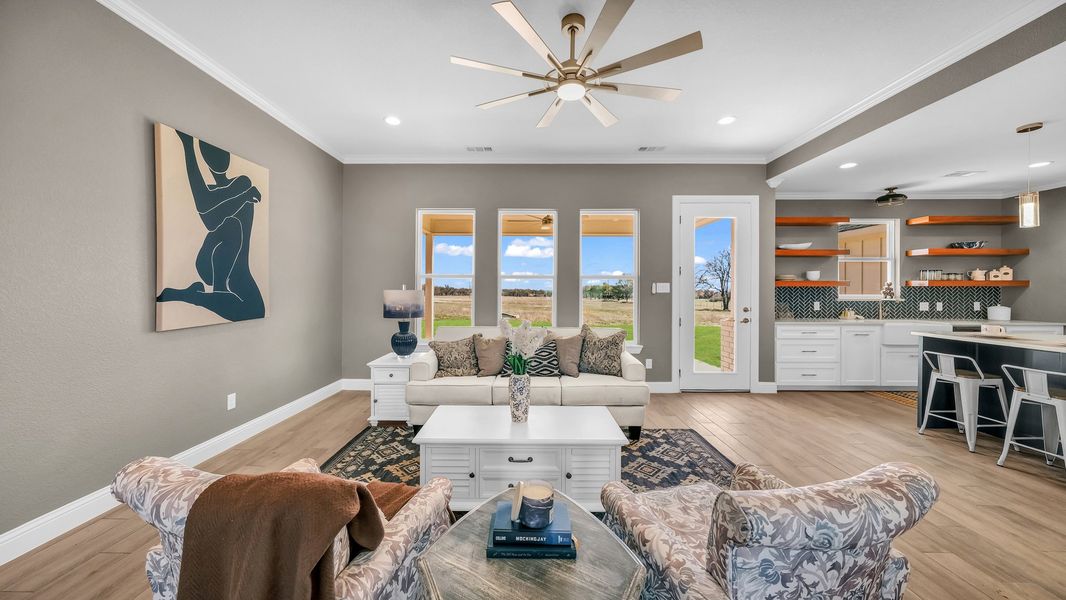 Representative furnished interior of a home built from the Clementine by Zeal Home Builders in Saddle Crest Estates, Weatherford (Image 38).