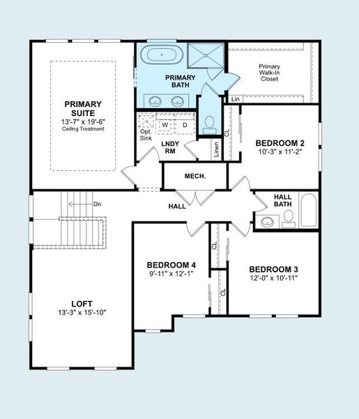 2D floor plan layout of this home in Stono Village, Hollywood, SC (Image 4).