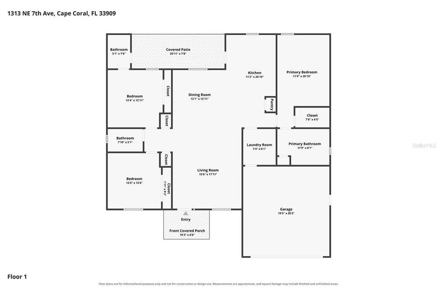 2D floor plan layout of this home in , Cape Coral, FL (Image 5). 2D floor plan layout of this home in , Cape Coral, FL (Image 5).