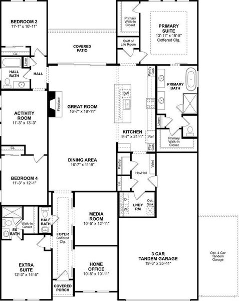2D floor plan layout of this home in Wellington, Haslet, TX (Image 4).
