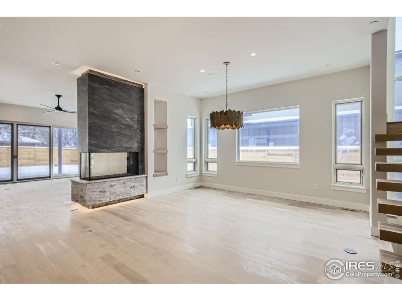 Living Area with Duel Sided Fireplace