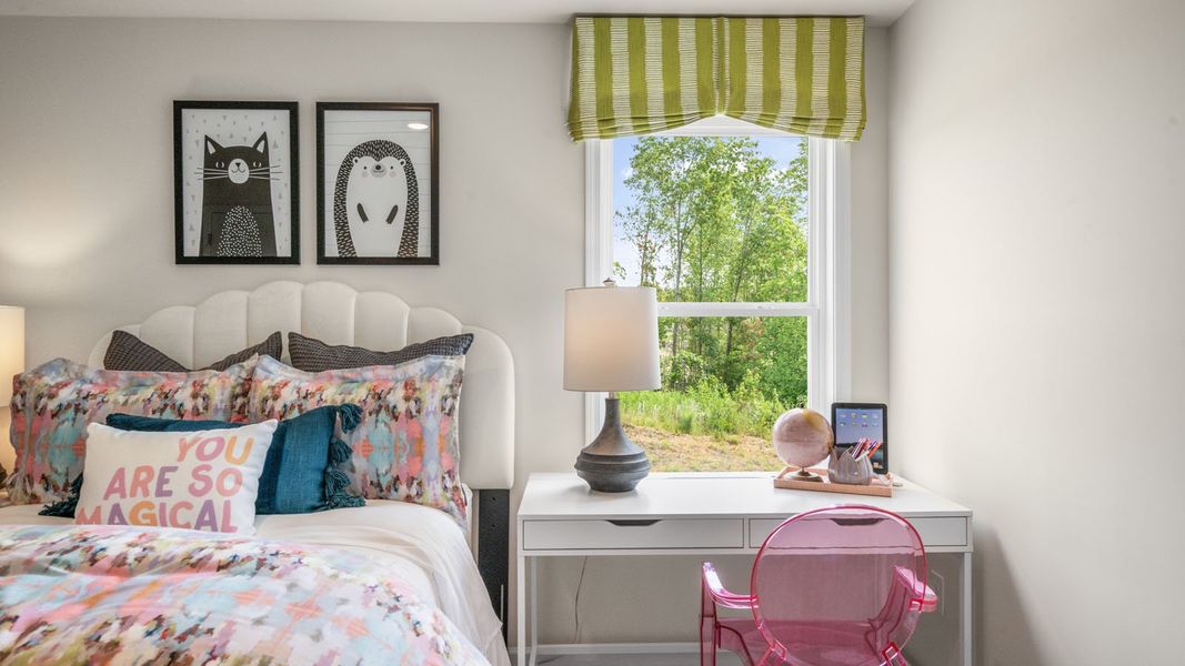 Representative furnished interior of a home built from the NORMAN by D.R. Horton in The Estates Park, Apex (Image 28).