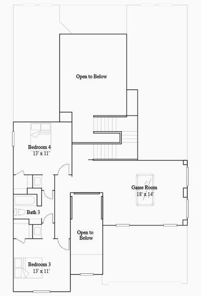 2D floor plan layout of this home in The Preserve at Rosenberg, Rosenberg, TX (Image 3).