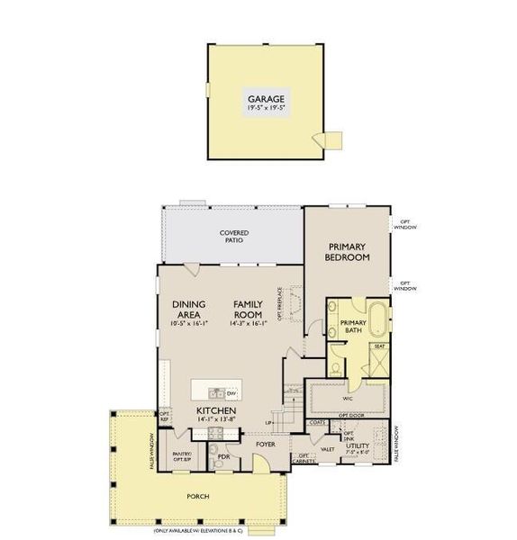 2D floor plan layout of this home in Midtown at Nexton, Summerville, SC (Image 5). 2D floor plan layout of this home in Midtown at Nexton, Summerville, SC (Image 5).