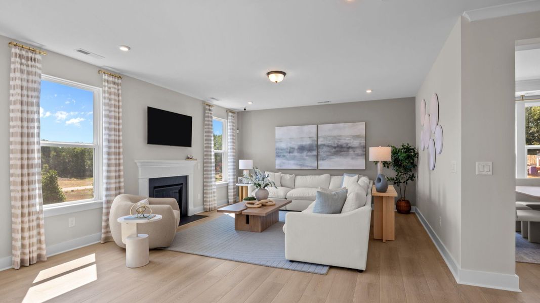 The Jordan Plan by DRB Homes in Farms at Bellingham, Mooresville, NC - Living The Jordan Plan by DRB Homes in Farms at Bellingham, Mooresville, NC - Living