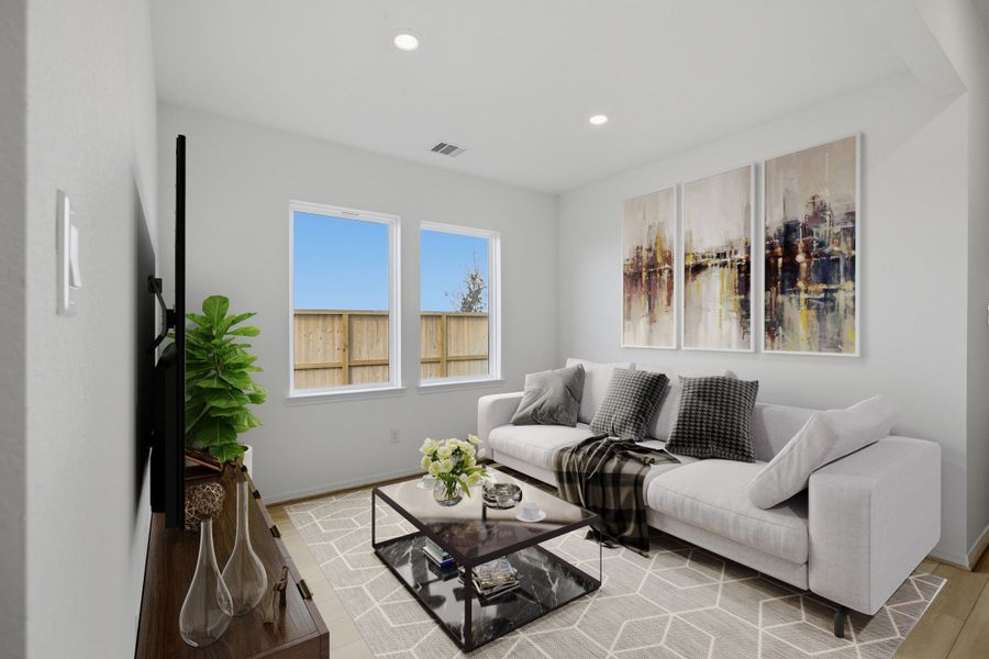 Representative furnished interior of a home built from the Barrett by Taylor Morrison in Bridge Creek 45s and 50s, Cypress (Image 15).