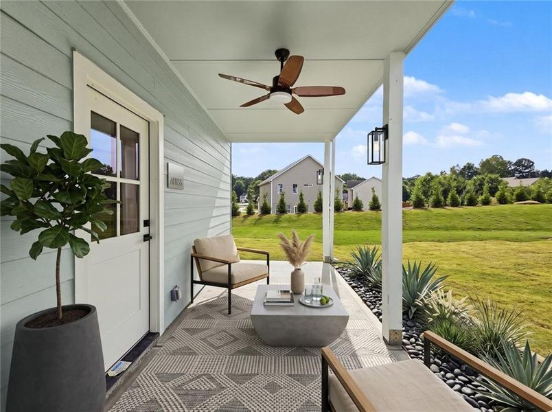 Exterior details and patio area of a home in , Austell (Image 3).