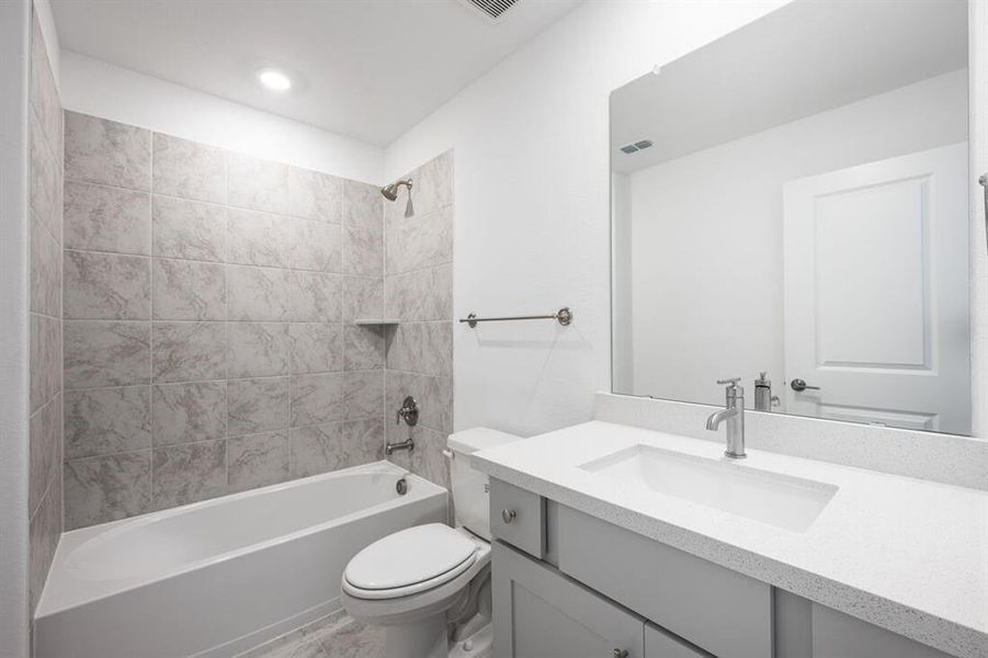 Furnished interior view inside a new home in South Oak 60s, Lakewood Village (Image 12). Furnished interior view inside a new home in South Oak 60s, Lakewood Village (Image 12).