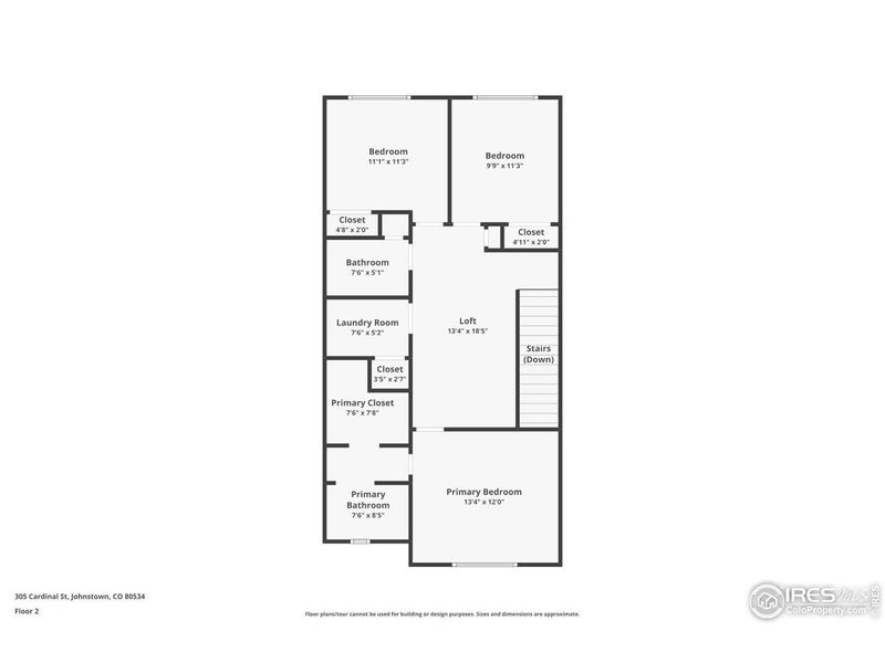 2D floor plan layout of this home in , Johnstown, CO (Image 4).