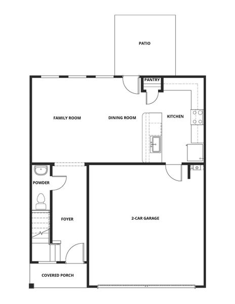 2D floor plan layout of this home in Magnolia Woods, Magnolia, TX (Image 3).
