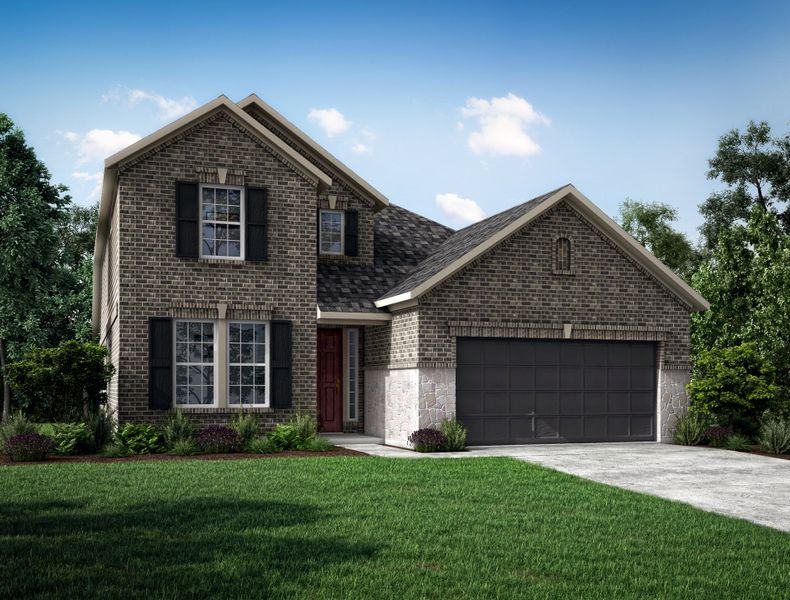 Representative exterior photo of a completed home built from the Sedona by Beazer Homes in Arabella on the Prairie: Heritage Collection, Richmond, TX (Image 19).