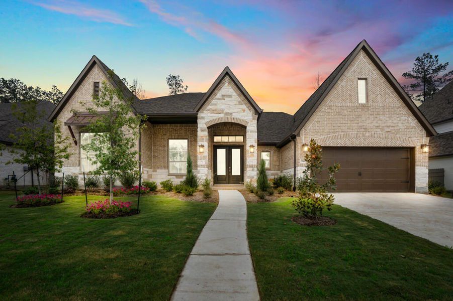 Representative exterior photo of a completed home built from the Raleigh 3530 by J. Patrick Homes in Colton, Montgomery, TX (Image 14). Representative exterior photo of a completed home built from the Raleigh 3530 by J. Patrick Homes in Colton, Montgomery, TX (Image 14).