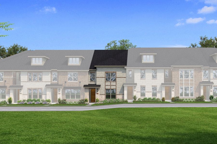 Representative exterior photo of a completed home built from the Holbrook by Mattamy Homes in Bayside, Rowlett, TX (Image 6).