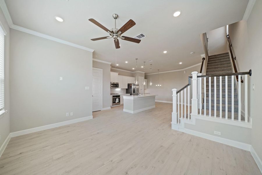 Great room open to kitchen