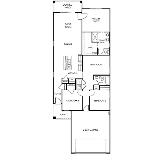 2D floor plan layout of this home in Mandarina - Signature Series, Marana, AZ (Image 1). 2D floor plan layout of this home in Mandarina - Signature Series, Marana, AZ (Image 1).