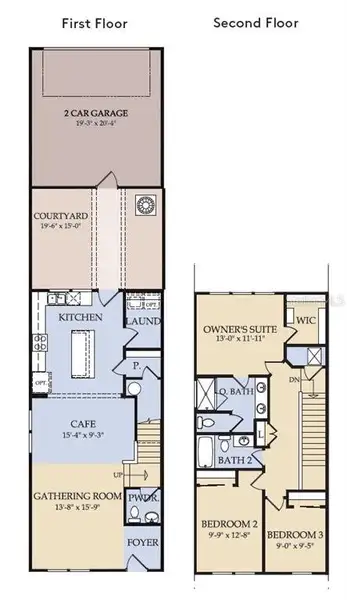 2D floor plan layout of this home in Lakehaven Estates, Clermont, FL (Image 4).