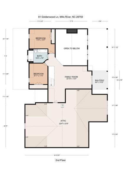 2D floor plan layout of this home in , Mills River, NC (Image 6).