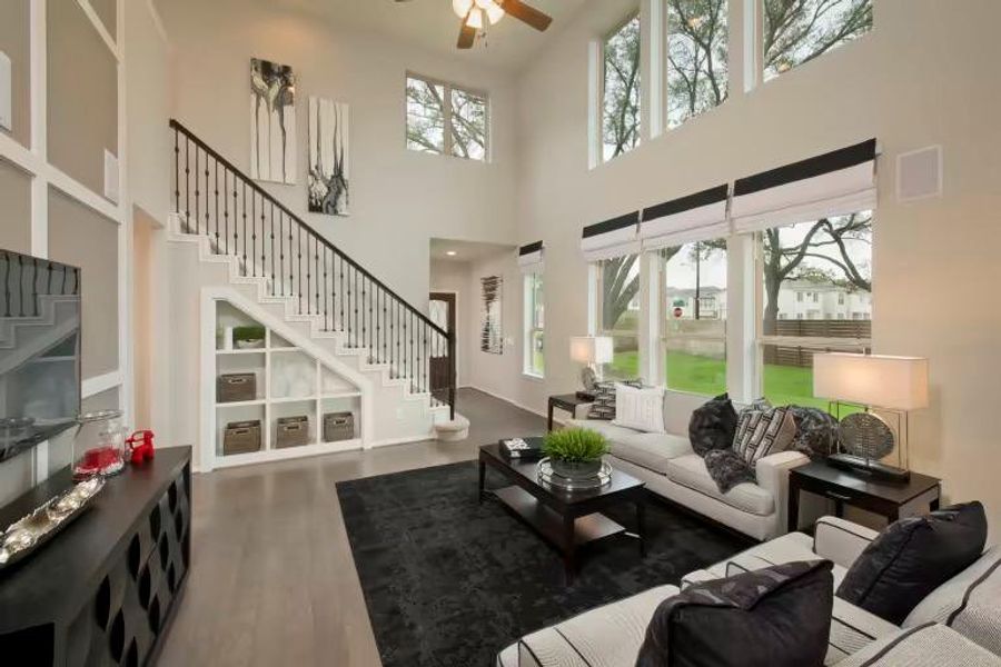 Photo of Pulte model home with same floor plan, not of actual home listed.