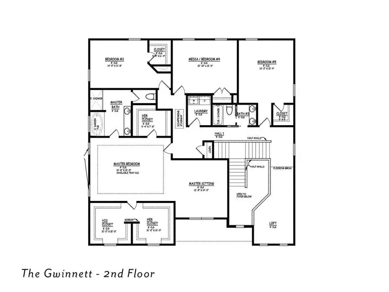 2D floor plan layout for the The Gwinnett by Smith Family Homes in Savannah Highlands, Savannah, GA (Image 4).