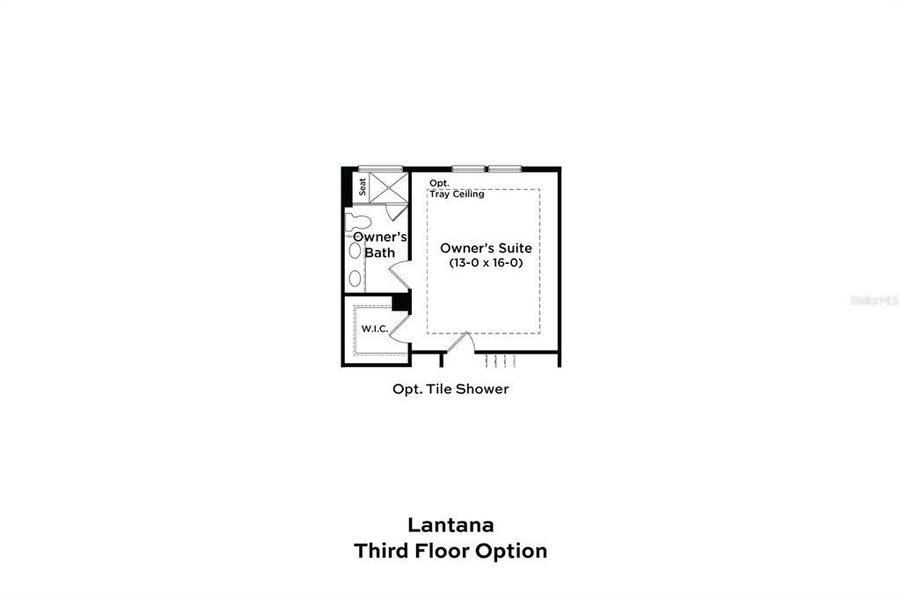 2D floor plan layout of this home in Parkview at Hamlin, Winter Garden, FL (Image 3).