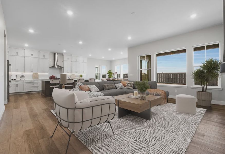 Serenewood Great Room, Kitchen + Dining - Virtually Staged - 2 of 11