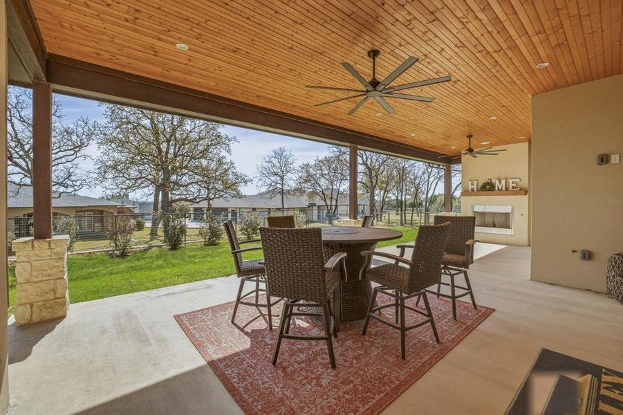 Covered Patio with Wood Burning Patio Covered Patio with Wood Burning Patio