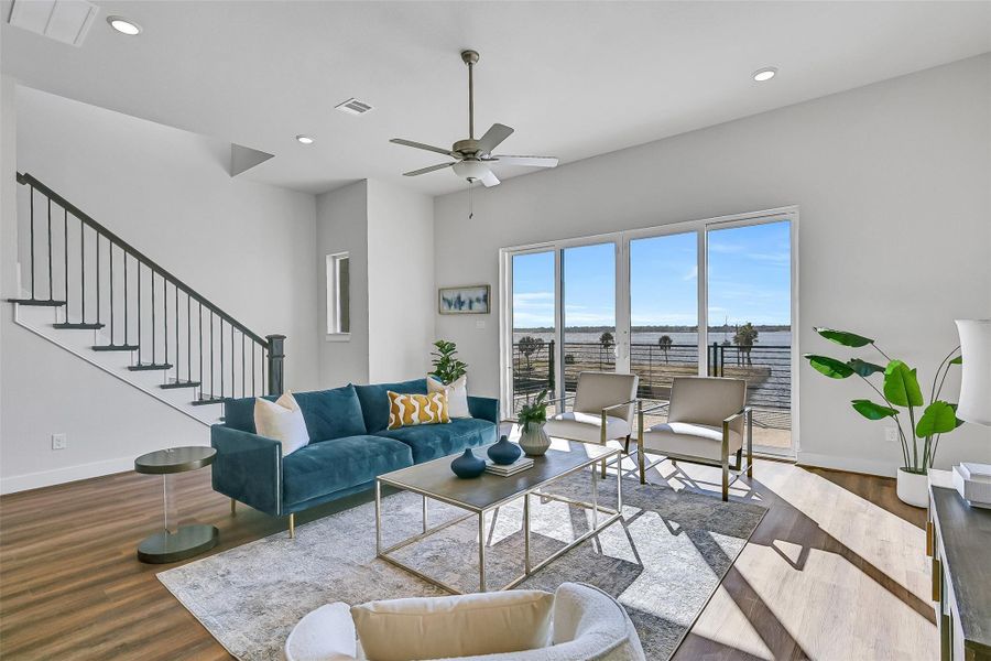 Furnished interior view inside a new home in Lago Pointe, Seabrook (Image 5). Furnished interior view inside a new home in Lago Pointe, Seabrook (Image 5).